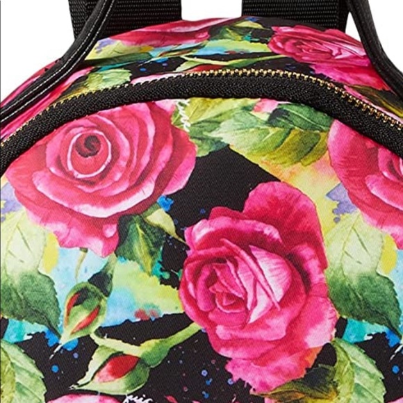 Juicy Couture Black Multi Rose Good Sport Backpack NWT - Picture 2 of 15